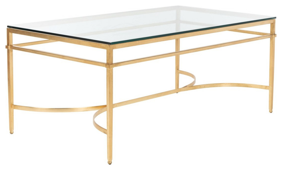 Gatti Antique Gold Glass Cocktail Table   Contemporary   Coffee Tables   by Peachtree Fine Furniture  Houzz