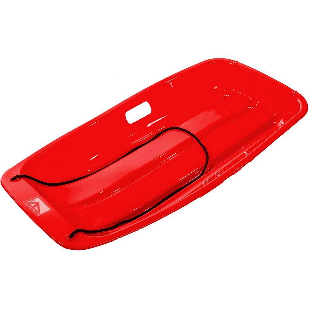 Ejoy 35 in. x 18 in. x 4 in. Downhill Winter Toboggan Snow Sled with Rope (Red 3-Piece) SnowSled35x18x4_Red_3pc