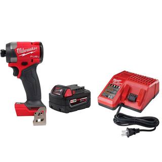 MW M18 18-V Lithium-Ion XC Starter Kit with One 5.0Ah Battery Charger and 14 in. Hex Impact Driver 48-59-1850-2953-20