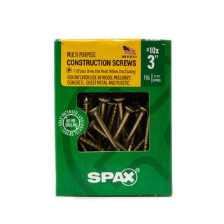 SPAX #10 x 3 in. T-Star Plus Flat Head Zinc Coated Partial Thread Multi-Purpose Screw (72 per Box) 4191020500754