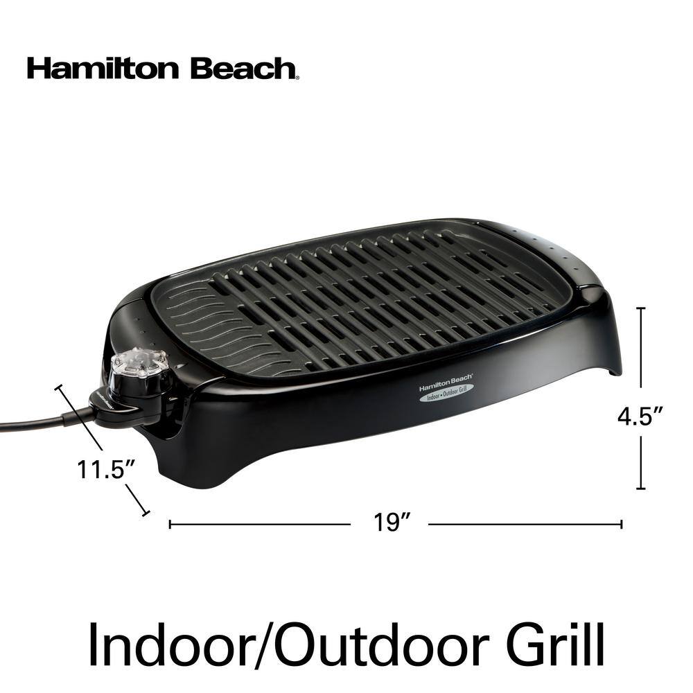 Hamilton Beach Health Smart 125 sq. in. in Black Metal Indoor Grill 31605N