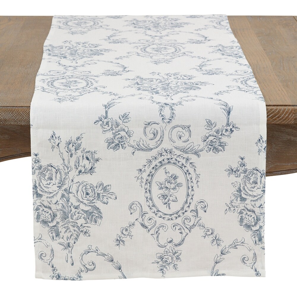 Floral Story Linen Table Runner