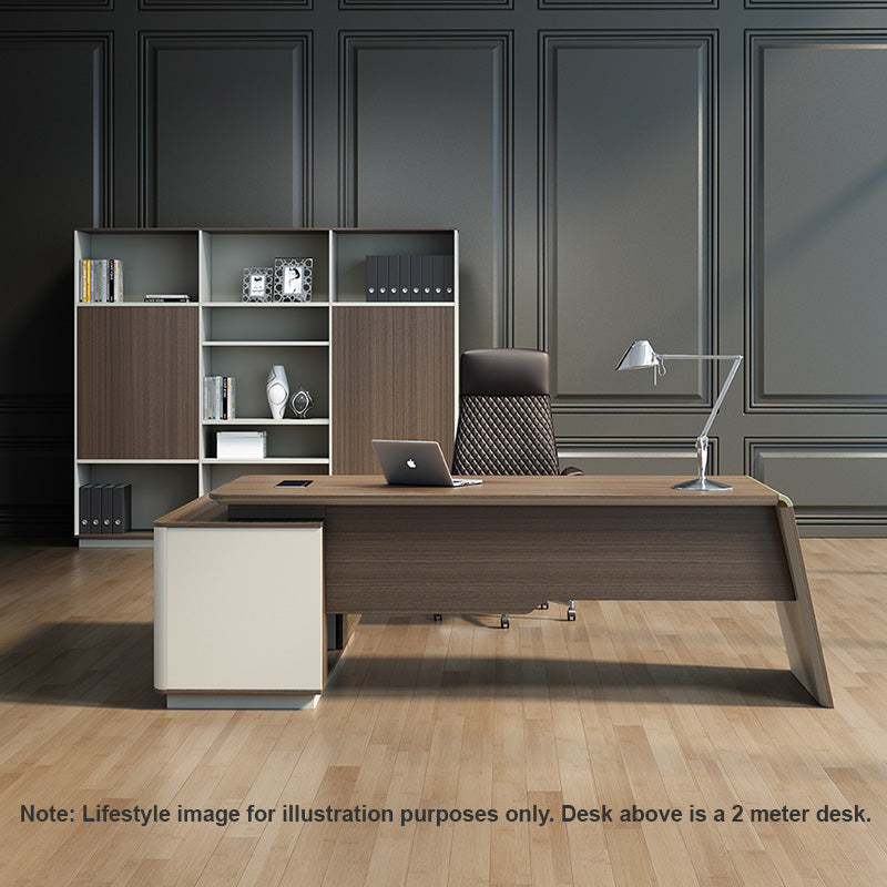 ANDERS Executive Desk Reversible Return 1.4M - Australian Gold Oak & Beige