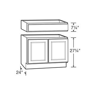 Hampton Bay Shaker Assembled 36x34.5x24 in. Accessible ADA Sink Base Kitchen Cabinet in Dove Gray KSBA36-SDV