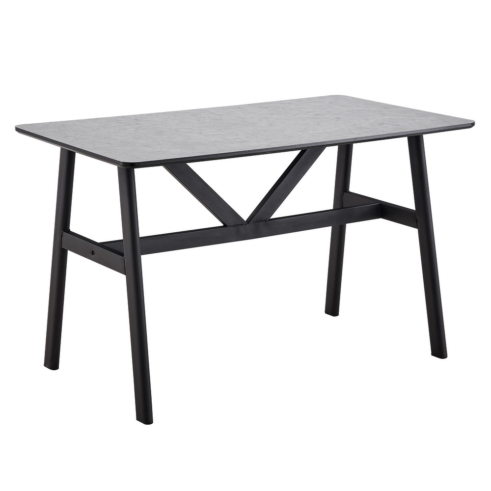 Mieres Modern Simple Faux Marble Dining Table   N/A