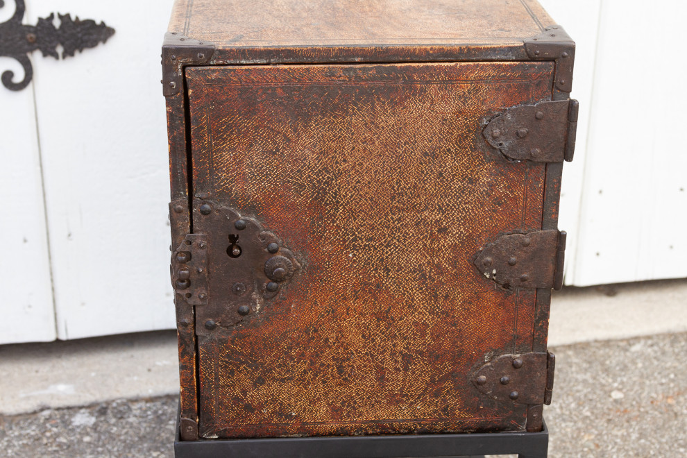 19th Century Leather Tansu Side Table   Rustic   Side Tables And End Tables   by De cor  Houzz