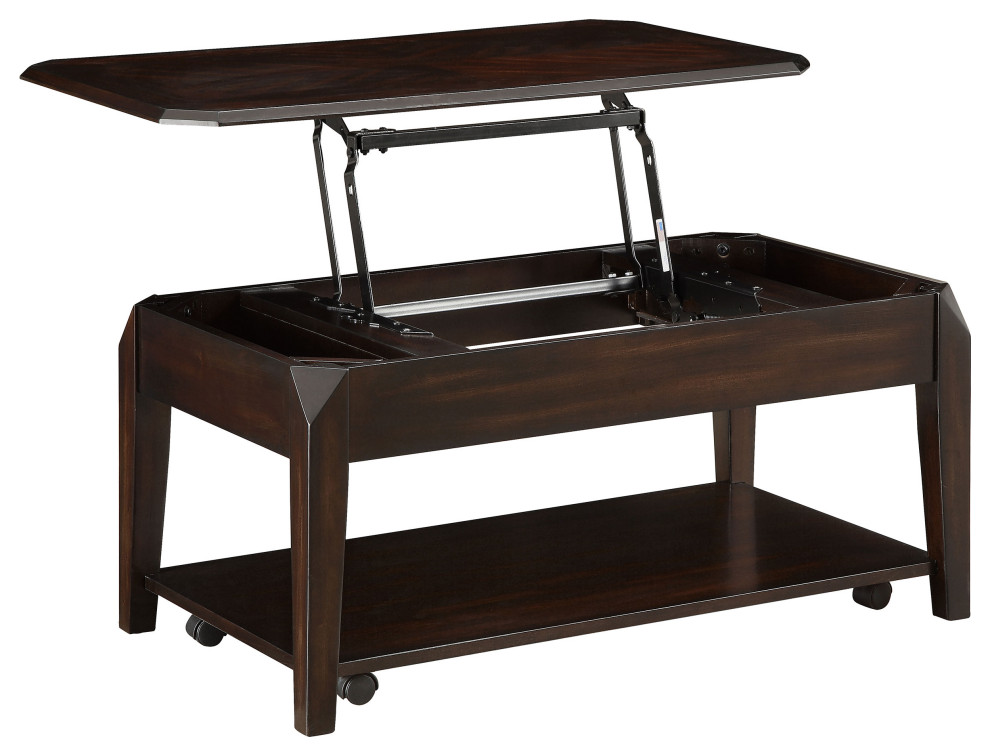 Baylor Lift Top Coffee Table With Hidden Storage Walnut   Modern   Coffee Tables   by Modon  Houzz