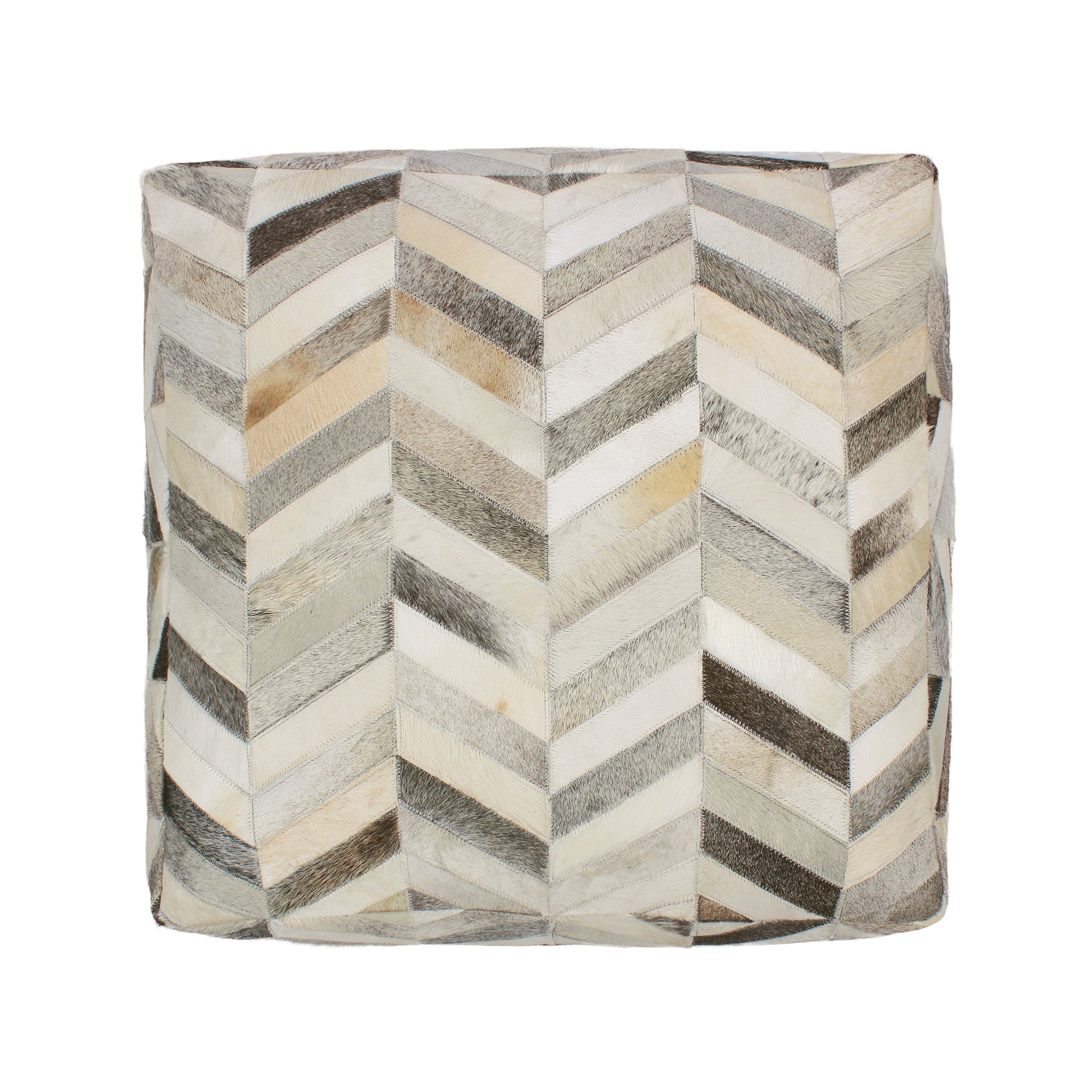 Zagan Handcrafted Boho Cowhide Pouf