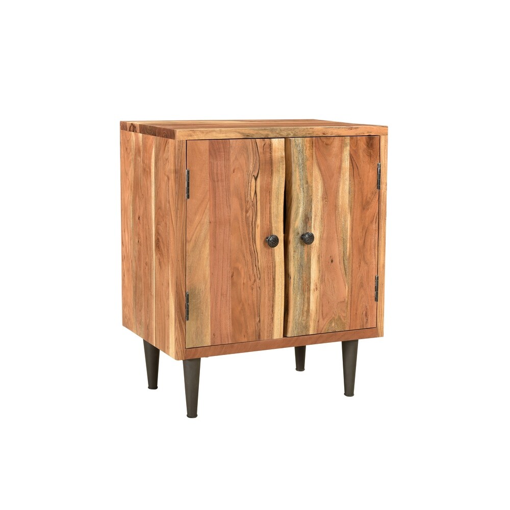 Sienna Live Edge 2 Door Accent Cabinet   Light Brown