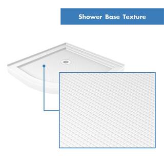 DreamLine Prime 33 in. x 33 in. x 74.75 in. H Corner Semi-Frameless Sliding Shower Enclosure in Chrome with Shower Base in White DL-6701-01FR