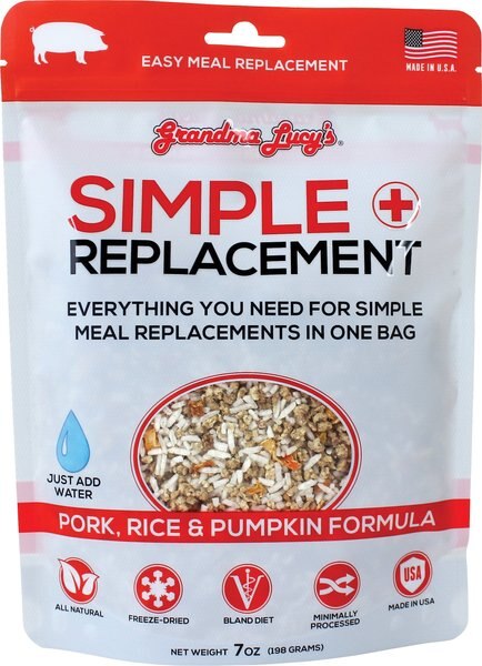 Grandma Lucy's Simple Replacement Pork， Rice and Pumpkin Formula Freeze-Dried Dog Food， 7-oz bag