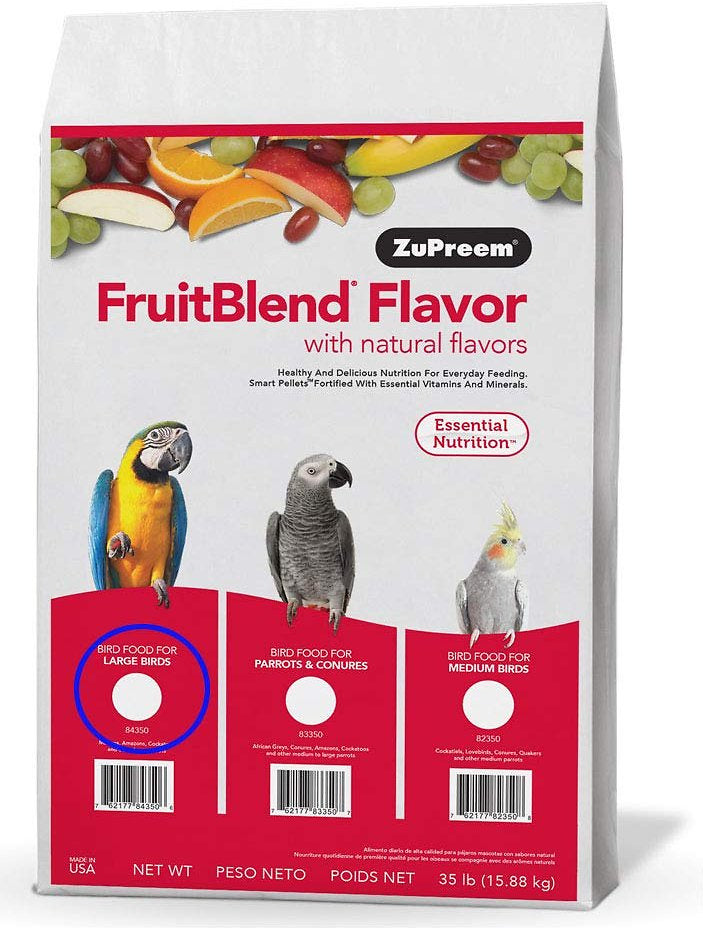 Zupreem FruitBlend with Natural Flavors Large Bird Food