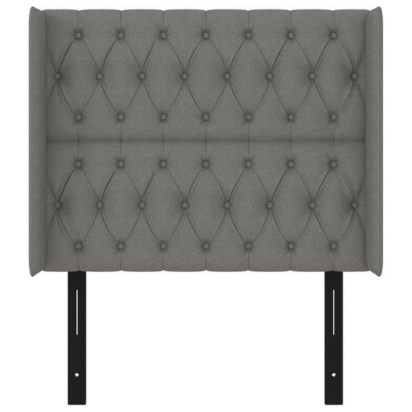 vidaXL Headboard with Ears Dark/Light Gray multisize Fabric - - 37455507