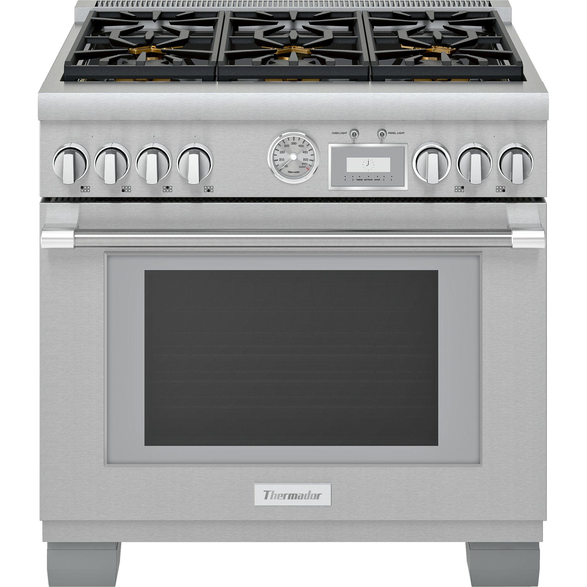 Thermador 36-inch Freestanding Gas Range with ExtraLow® Burners PRG366WG