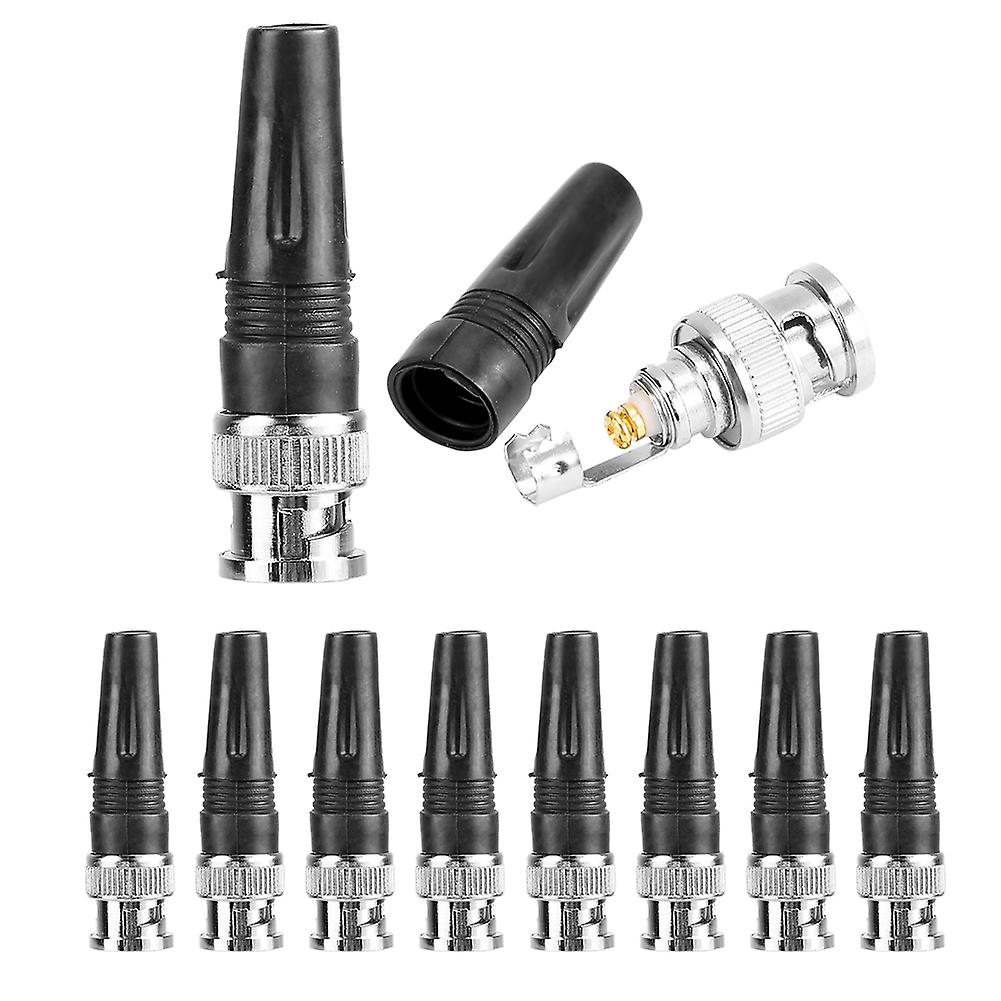 10pcs Bnc Wiring Straight Male Adapter Connector Converter For Camera And Video Cable