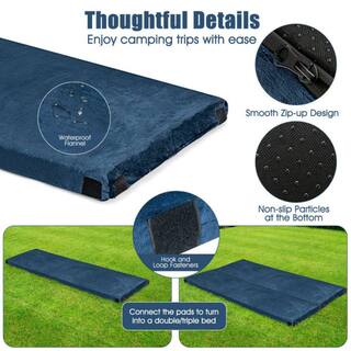 Afoxsos 72 in. L x 25 in. W Dark Blue Outdoor Portable Sleeping Pad Lightweight Memory Sleeping Mat for Hiking Camping HDDB1771