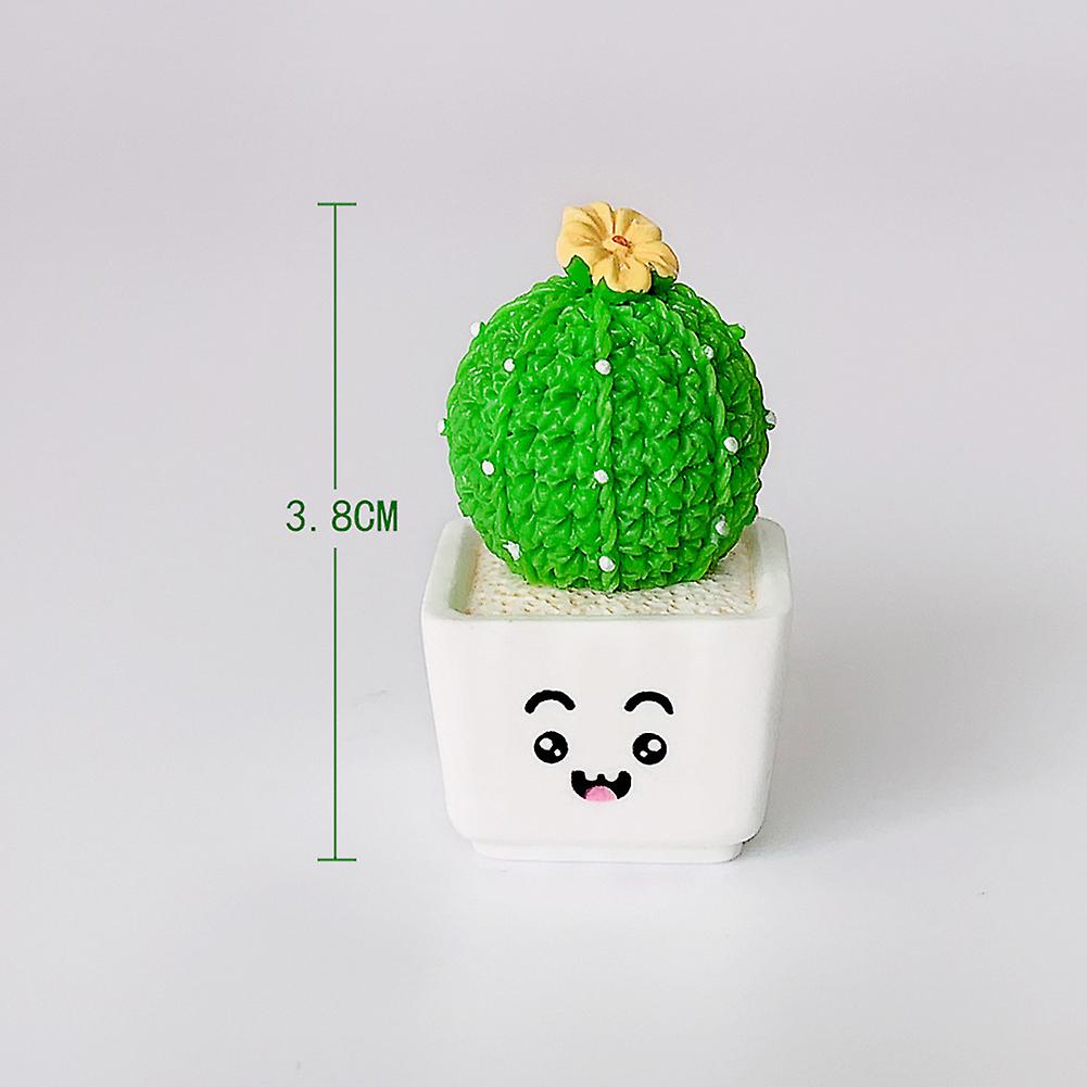 Shaking Head Cactus Ornament Creative Resin Car Dashboard Potted Plant Set Decoration For Car Home Office