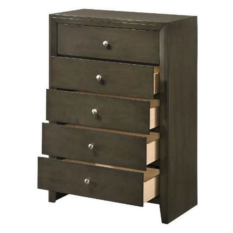 Chest with 9 Drawers and Panel Base Support， Gray