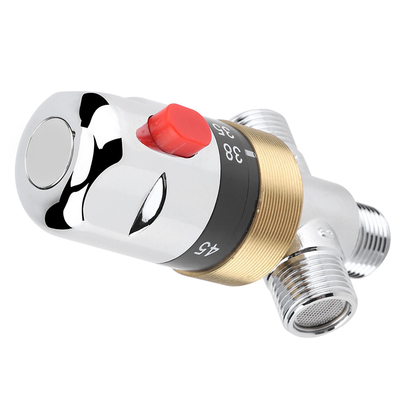 G1/2in Bathtub Thermostatic Mixing Valve Water Temperature Pipe Basin Thermostat Control