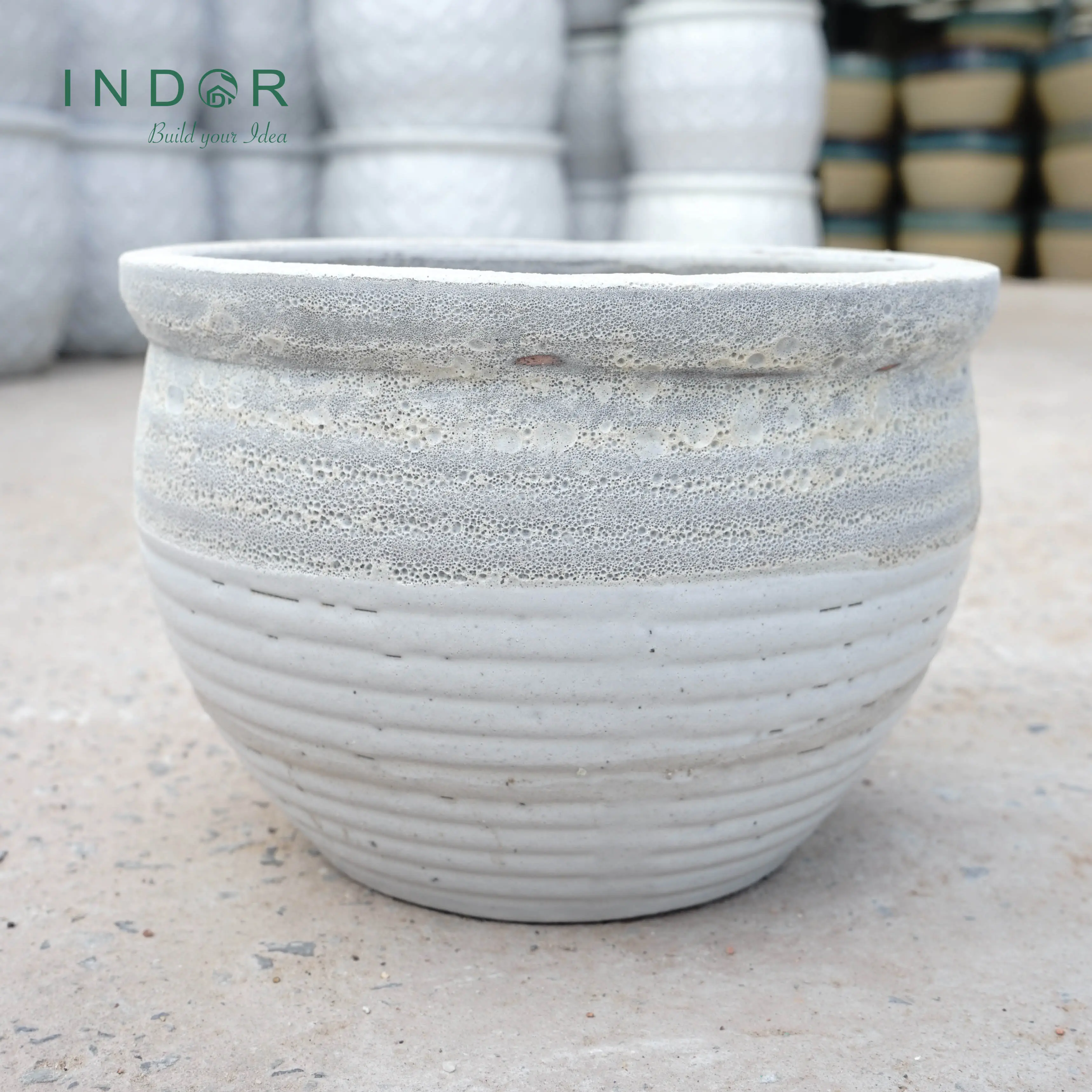 Set Of Mediterranean Atlantic Style Unique Vietnam Ceramic Pots CR79BLS3 Antique White Garden Supplies Flower Pots Planters