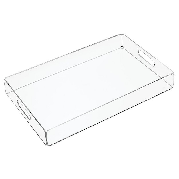 Mdesign Acrylic Rectangular Serving Tray With Handles