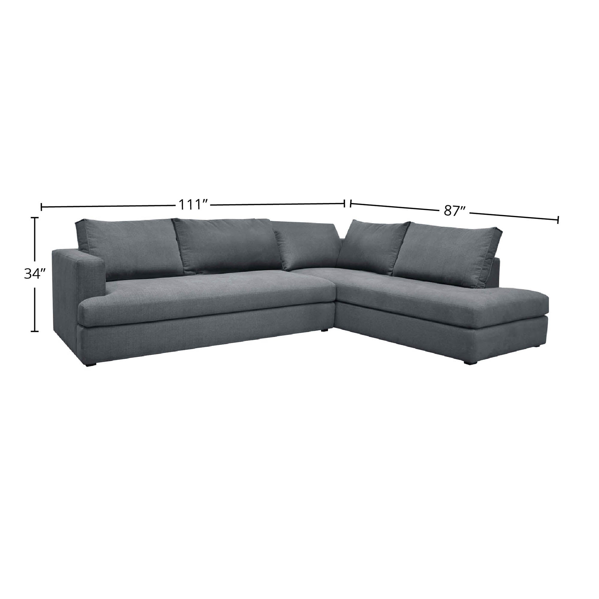 Taylor Right Sectional - Asphalt Grey