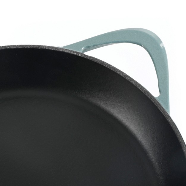 Cravings By Chrissy Teigen 11 Inch Round Enameled Cast Iron Skillet In Ombre Green