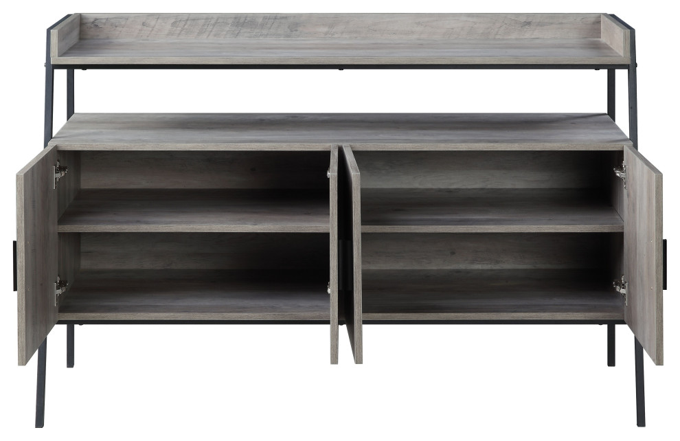 ACME Samiya TV Stand  Gray Oak and Black   Industrial   Entertainment Centers And Tv Stands   by Acme Furniture  Houzz