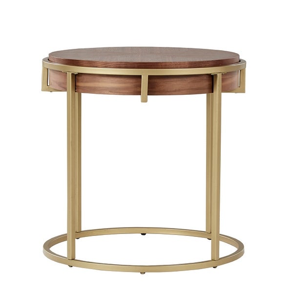 Cooke Round End Table with Metal Base from iNSPIRE Q Modern