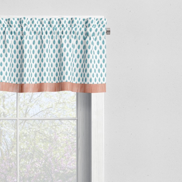 Bacati Sophia Paisley Aqua coral Window Valance