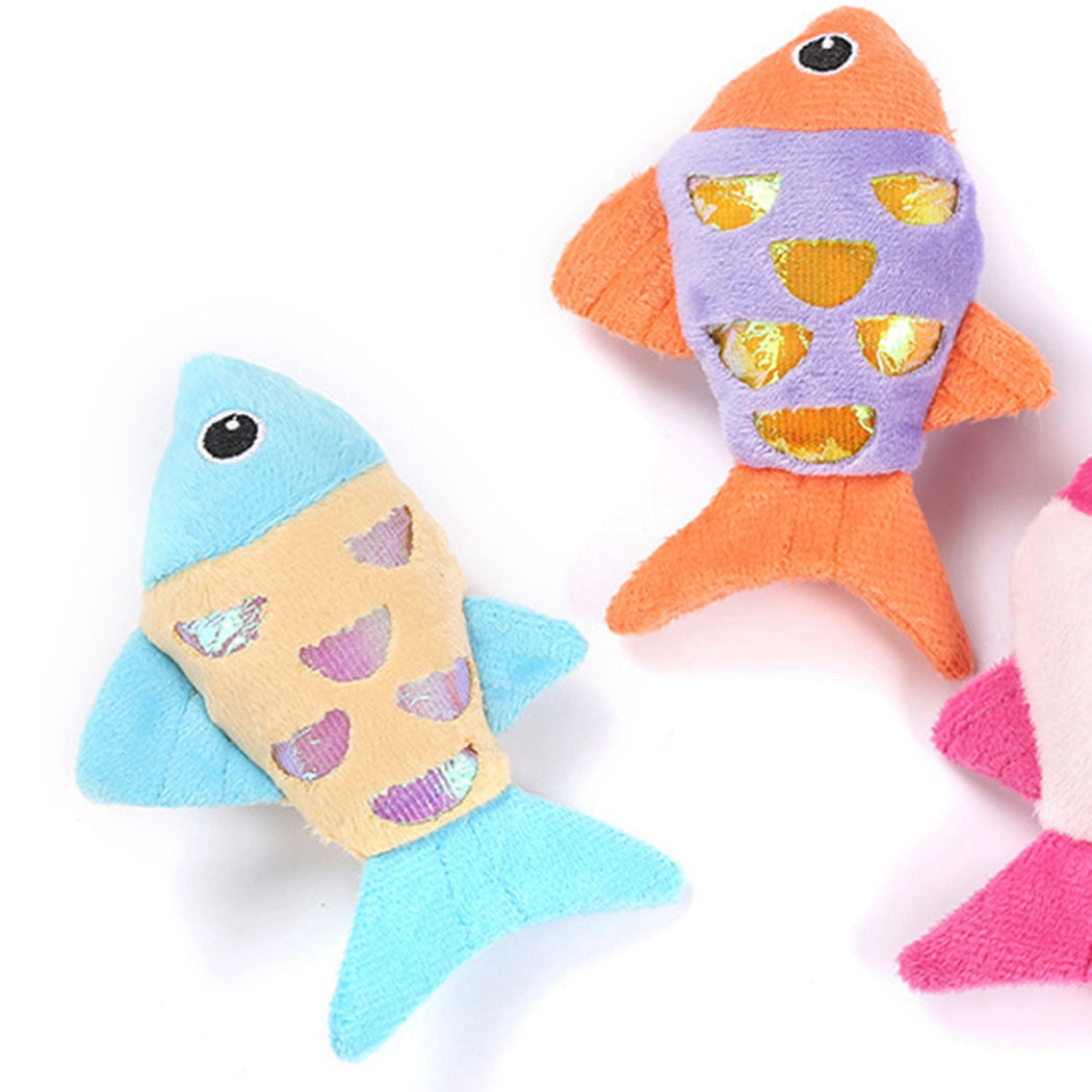 Cat Catnip Toy Plush: 2PCS Fish Design Crinkle Cat Chew Toy Kitten Teething Toy