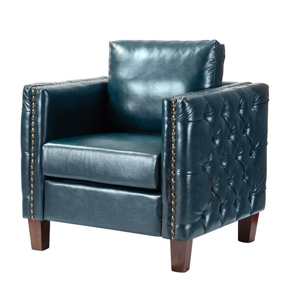 Pr Comfy Upholstered Club Chair with Nailhead Trim by HULALA HOME