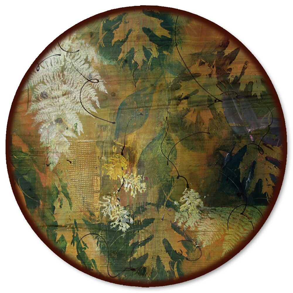 WGI Gallery Wood Maple and Fern Leaves Lazy Susan