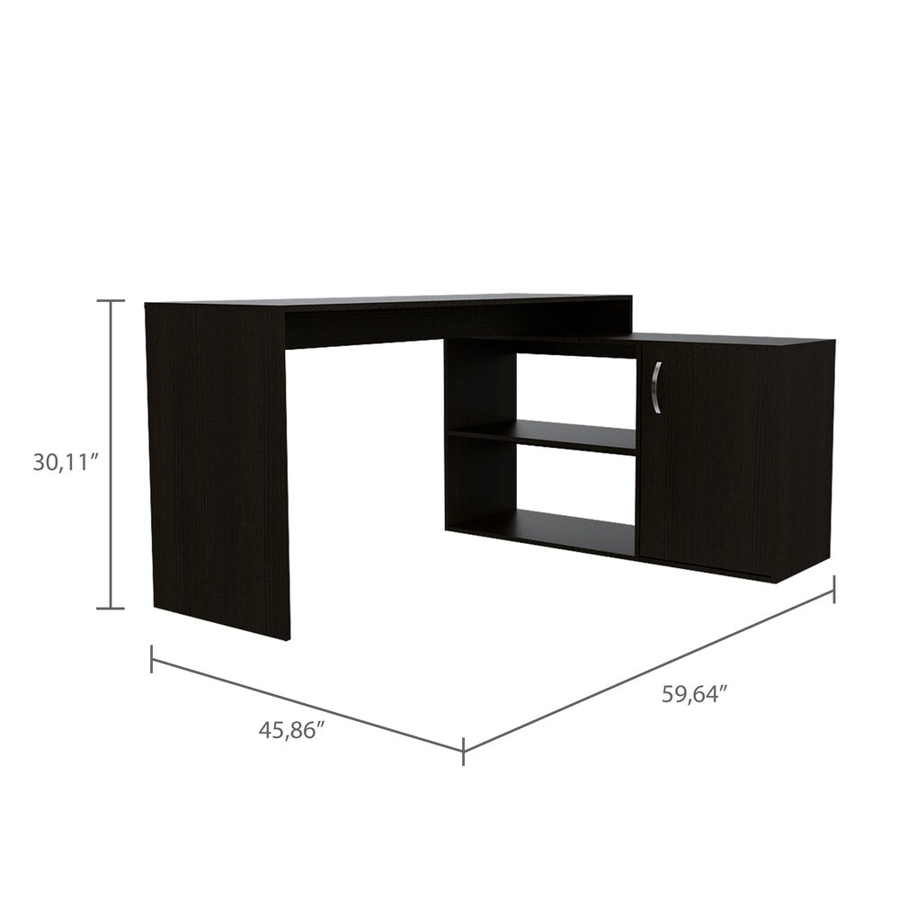 Boston L Shaped Desk  Single Door Cabinet And 2 Interior Shelves