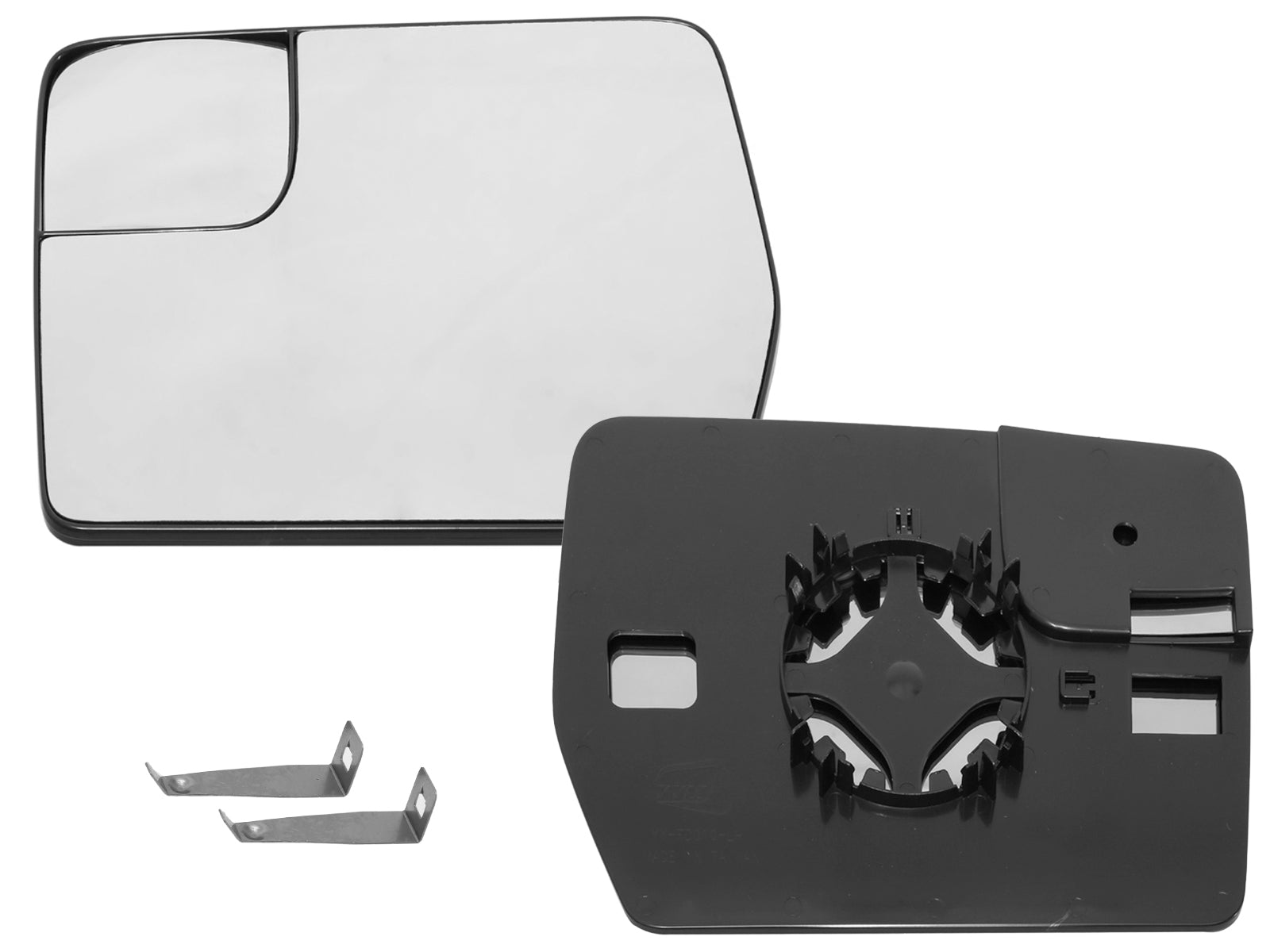 APA Replacement Mirror Glass with Spotter Glass Non-Heated with Base for 2011-2014 F150 and SVT RAPTOR Pickup Truck Driver Left Side BL3Z17K707D FO1324144