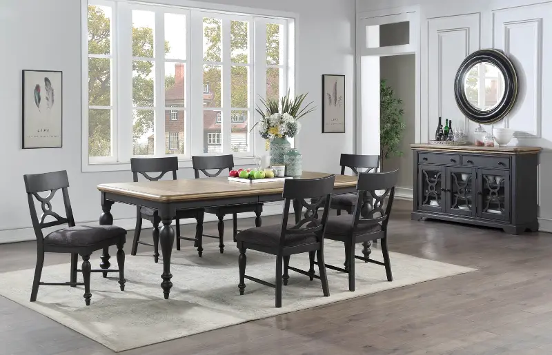 Waters Edge Dark Gray 5 Piece Dining Room Set