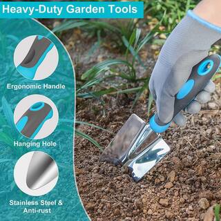 7-Piece Heavy-Duty Stainless Steel Garden Tool Set B0B8YX8LWQ