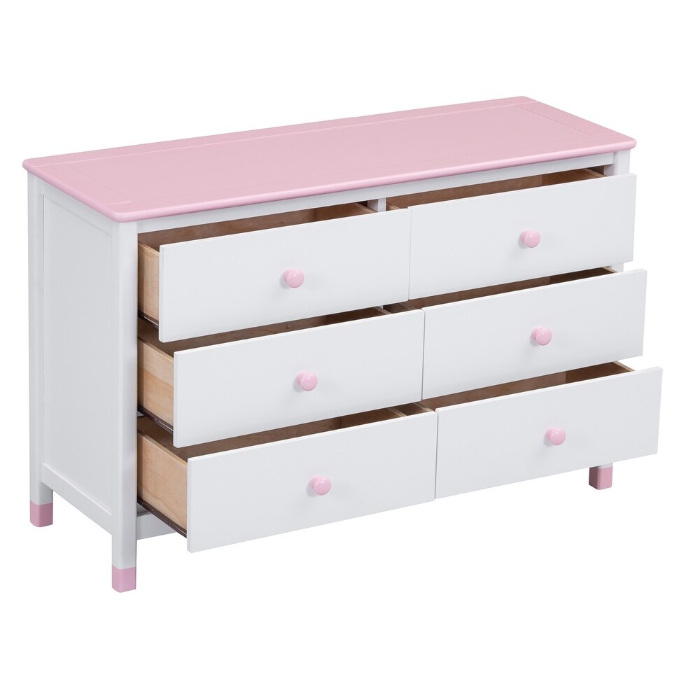 Merax Wooden Storage Dresser with 6 Drawers