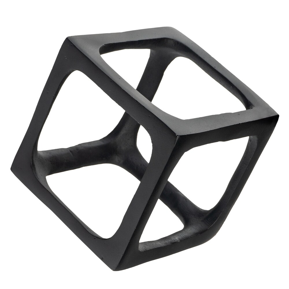 Selena Black Decorative Cube Sculptures  Set of 2   7 x 7 x 7