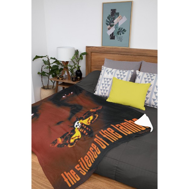 Mgm The Silence Of The Lambs Horror Super Soft And Cuddly Plush Fleece Throw Blanket Black