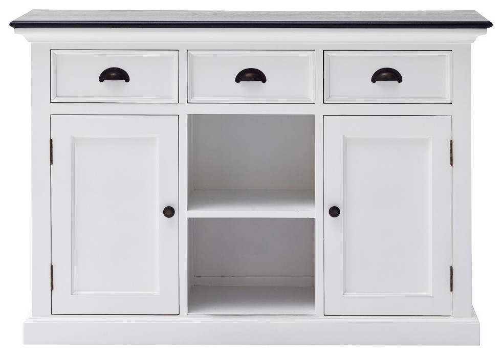 Modern Farmhouse Black and White Large Accent Cabinet   Traditional   Accent Chests And Cabinets   by VirVentures  Houzz