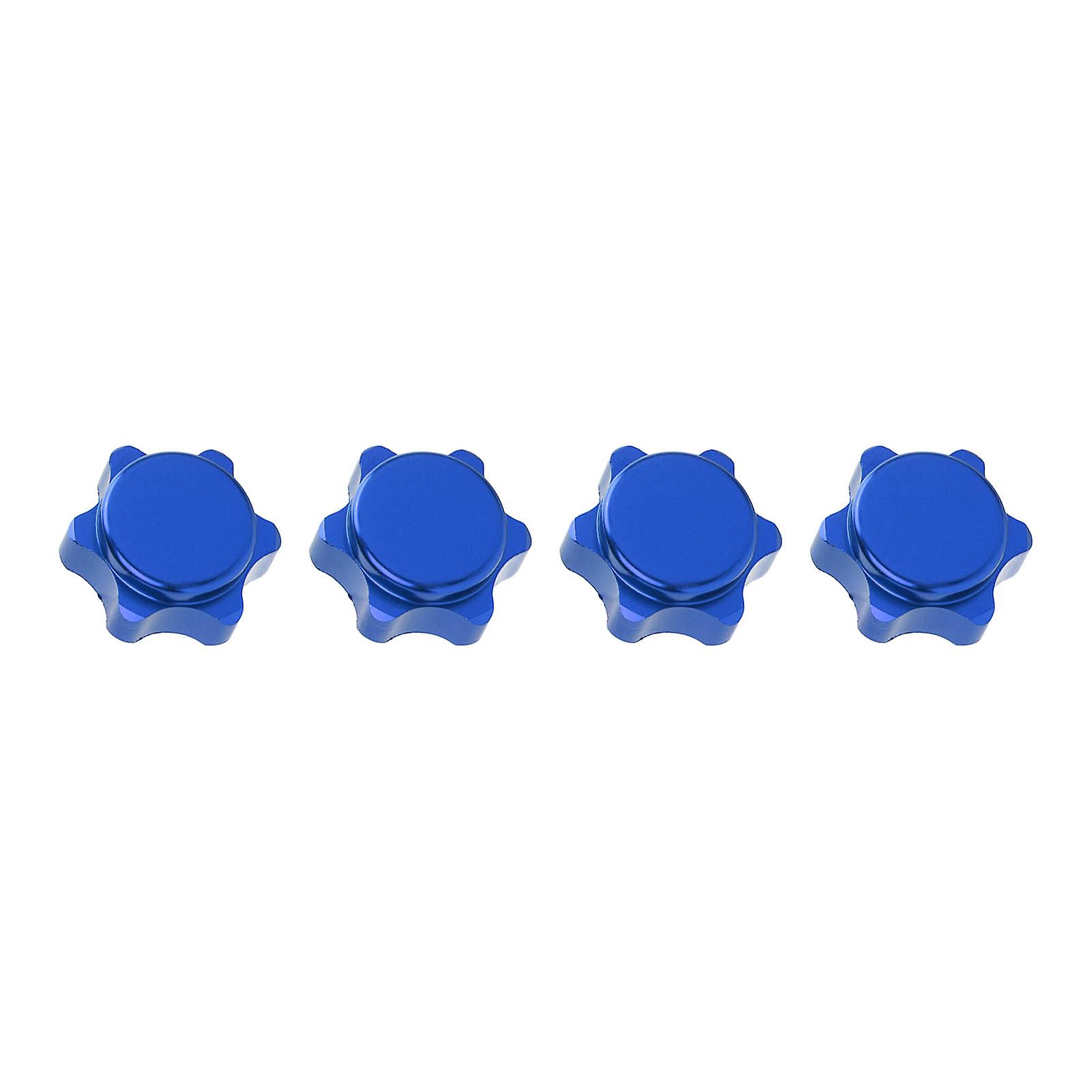 4pcs 17mm Aluminum Dustproof Nuts Cover For 1/8 Remote Control Car Wheel Rim Hub Nuts Coverblue