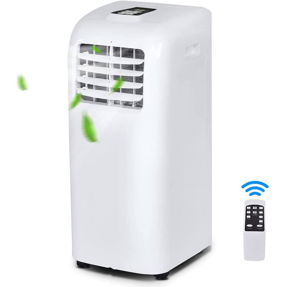 Gymax 8000 BTU(DOE) Portable Air Conditioner Cooling Fan Dehumidifier 8000BTU with Remote Control White GYM07549