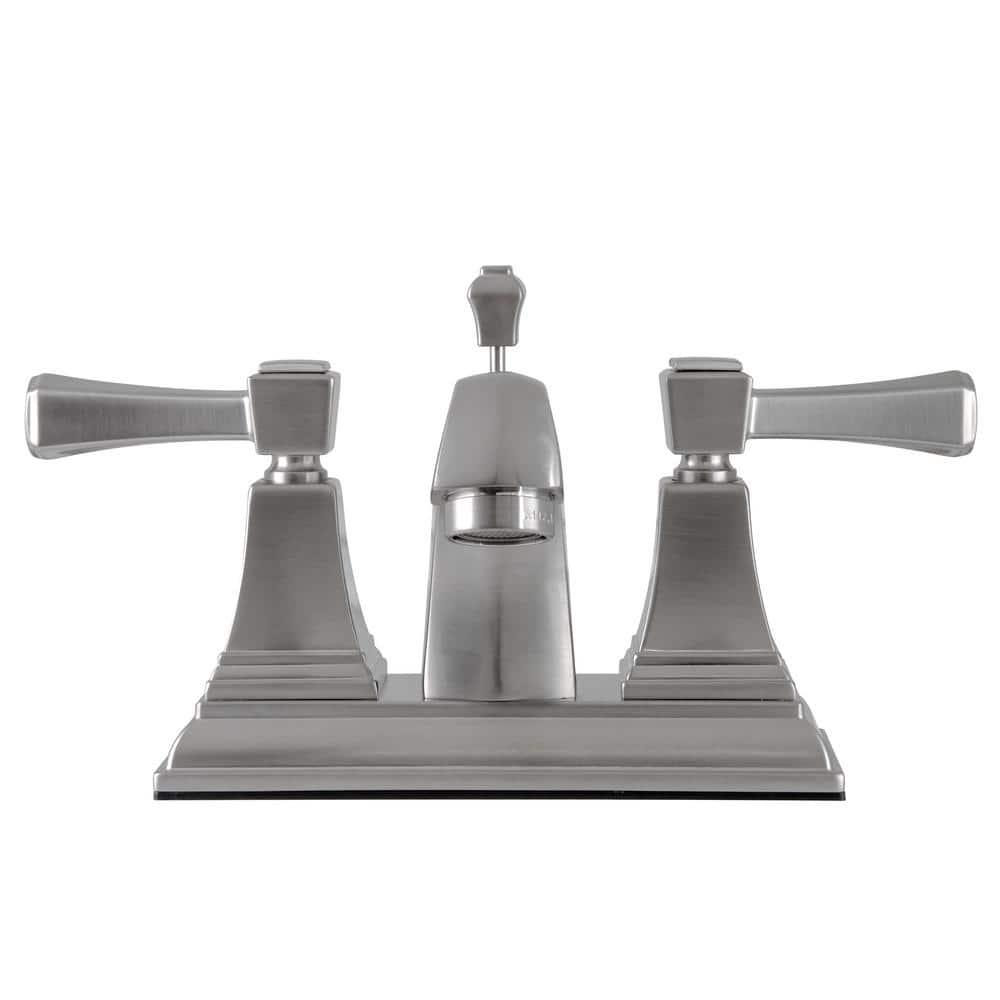 Design House Torino 4 in Centerset 2Handle Bathroom Faucet in Satin Nickel