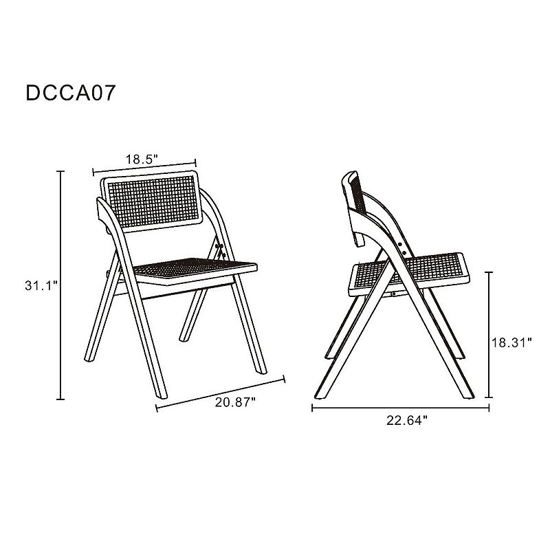 MANHATTAN COMFORT Lambinet Folding Dining Chair 2-piece Set