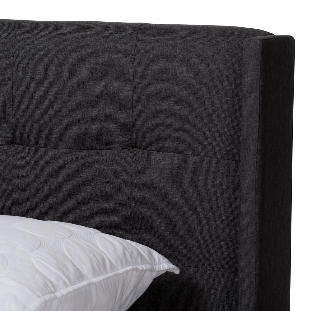 Contemporary Tufted Fabric Bed by Baxton Studio