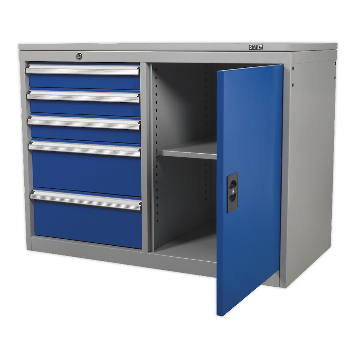 Sealey Api1103B Industrial Cabinet/Workstation 5 Drawer And 1 Shelf Locker