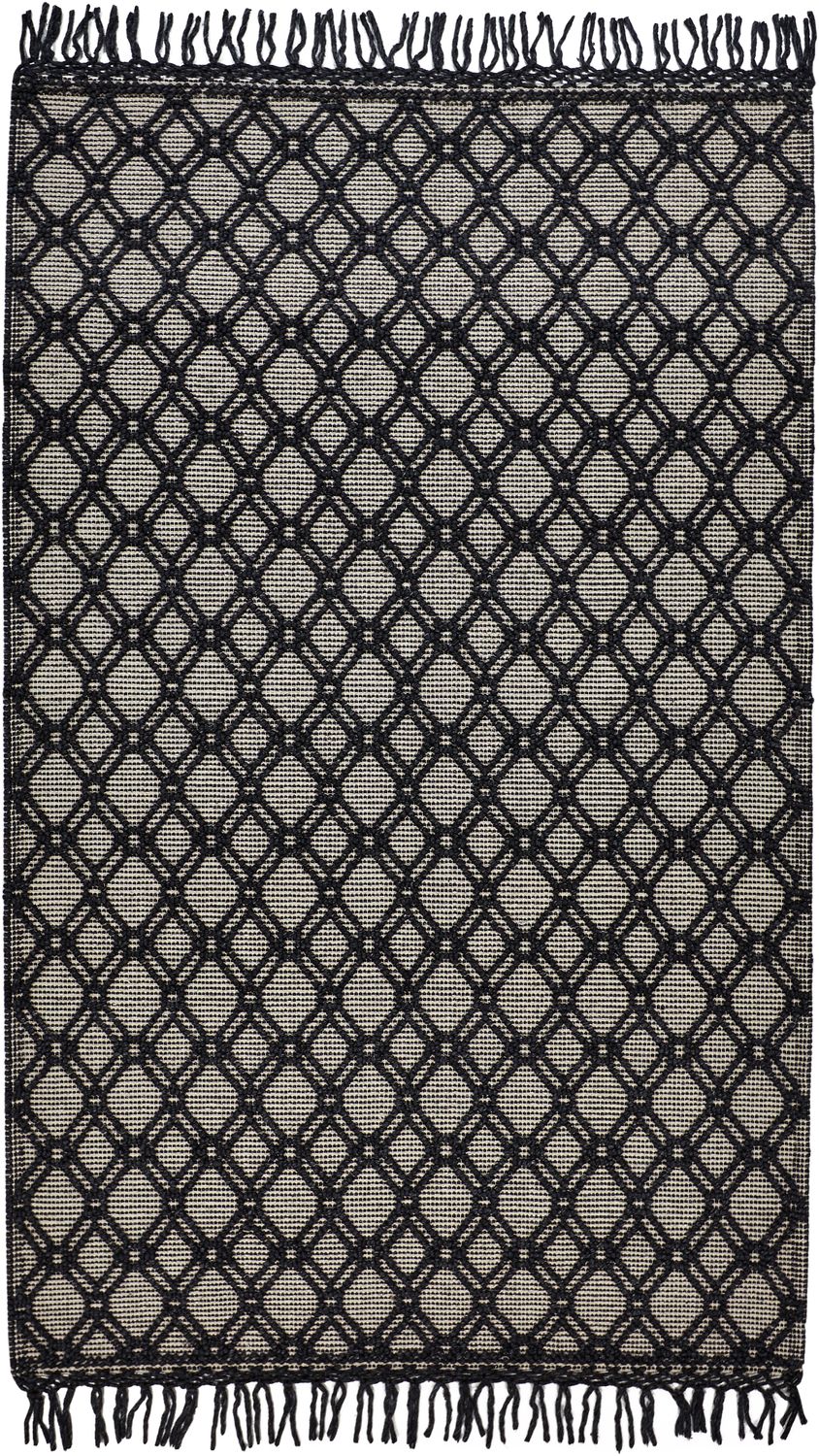 Lavinda Hand Woven Black and Ivory Rug by BD Fine