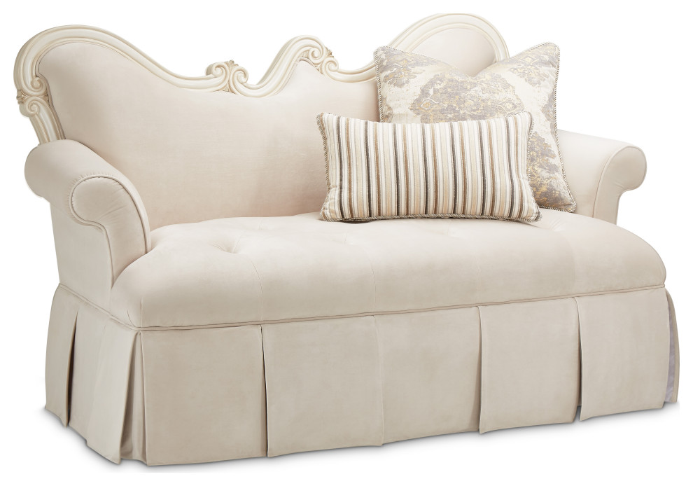 Lavelle Classic Pearl Settee  Ivory   Traditional   Loveseats   by HedgeApple  Houzz