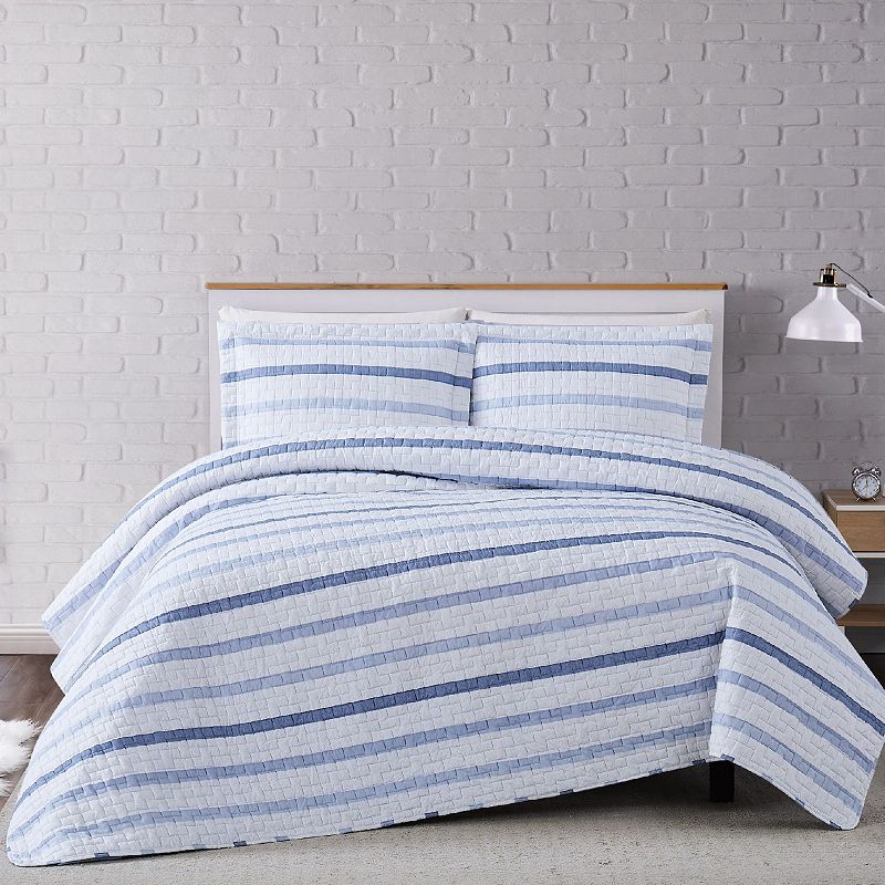 Truly Soft Waffle Stripe Quilt Set